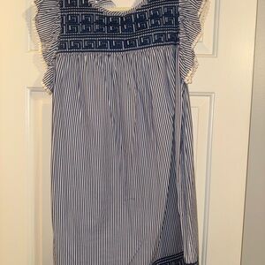 Navy and White Striped Dress